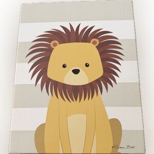 11x14" Nursery Canvas Wall Art -Lion Stripe By Susan Ball